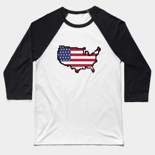 8-bit United States of America Baseball T-Shirt